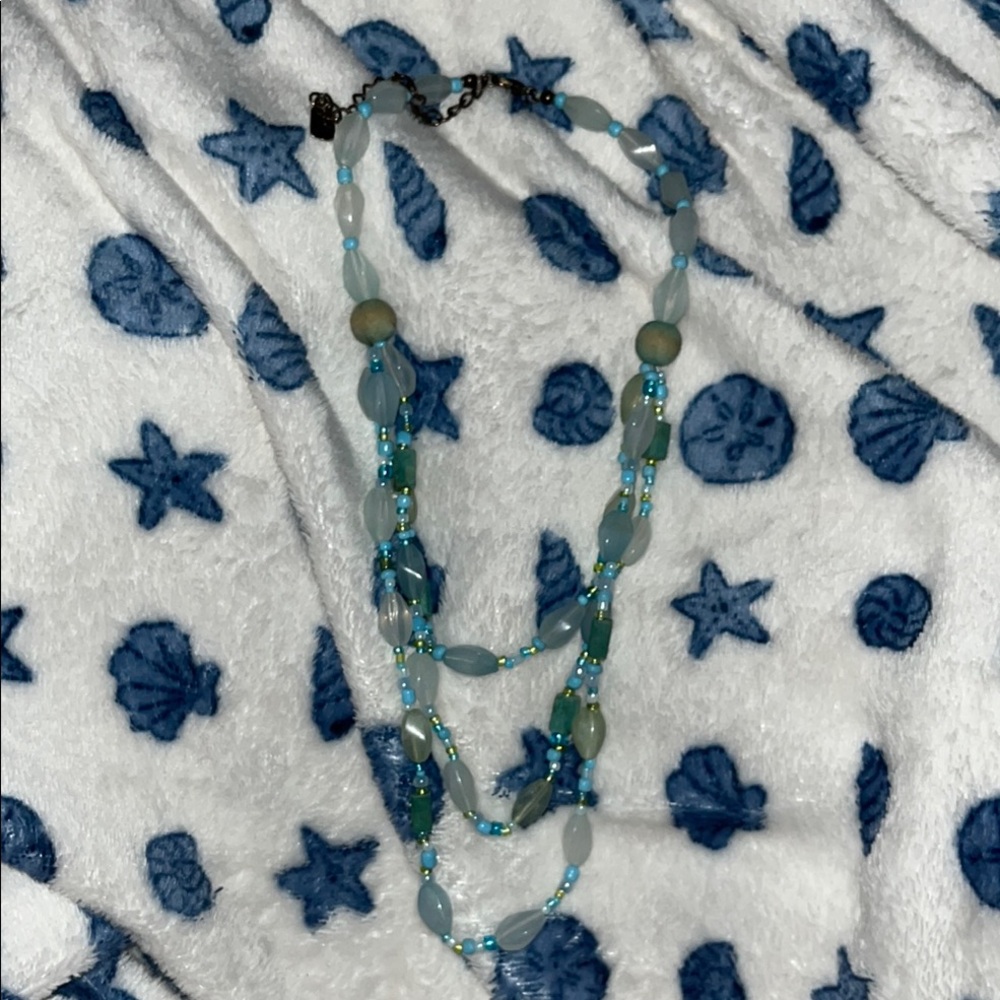 Elegant Blue Beaded Necklace